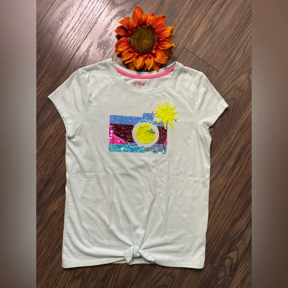 🌻5/$25🌻CAT & JACK Sequined Camera T-Shirt | X-LARGE | - Picture 2 of 5